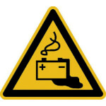 Warnschild Warnung vor Gefahren durch Batterien