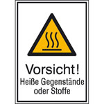Warn-Kombischild Vorsicht! Heiße Gegenstände oder Stoffe