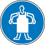 Gebotsschild Schutzschürze tragen