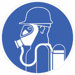 Gebotsschild Schweres Atemschutzgerät tragen