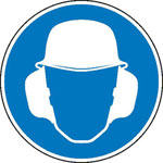 Gebotsschild Gehör- und Kopfschutz benutzen