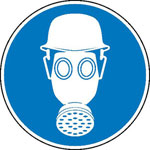 Gebotsschild Atem- und Kopfschutz benutzen