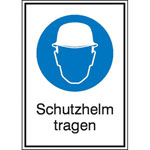 Gebots-Kombischild Schutzhelm tragen
