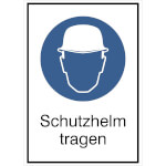 Gebots-Kombischild Schutzhelm tragen