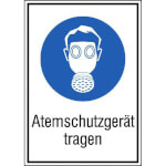 Gebots-Kombischild Atemschutzgerät tragen