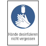 Gebots-Kombischild Hände desinfizieren