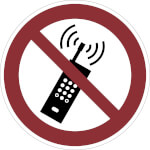 Verbotsschild Mobilfunk verboten
