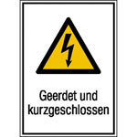 Warn-Kombischild Geerdet und kurzgeschlossen