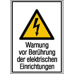 Warn-Kombischild Warnung vor Berührung der elektrischen