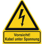 Warn-Kombischild Vorsicht! Kabel unter Spannung