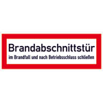 Hinweisschild für die Feuerwehr Brandabschnittstür