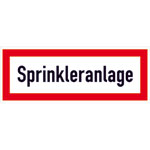 Hinweisschild für die Feuerwehr Sprinkleranlage