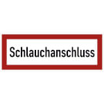 Hinweisschild für die Feuerwehr Schlauchanschluss