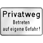 Hinweisschild zur Grundbesitzkennzeichnung