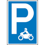 Parkplatzschild Symbol: P - Motorrad (Symbol)