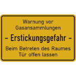 Hinweisschild für Tankanlagen und Garagen Warnung vor Gasansammlungen Erstickungsgefahr