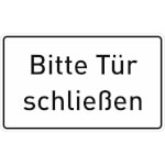 Hinweisschild zur Betriebskennzeichnung Bitte Tür schließen