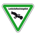 Hinweisschild für Wald- und Freizeitanlagen Landschaftsschutzgebiet