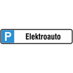 Parkplatzschild Symbol: P, Text: Elektroauto