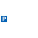 Parkplatzschild zur Reservierung Symbol: P, Symbol: Rollstuhlfahrer