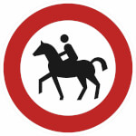 Verkehrsschild / Betriebs- und Privatkennzeichnung Für Reiter verboten