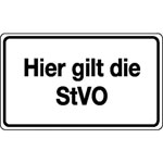 Verkehrsschild Hier gilt die StVO
