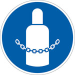 Gebotsschild Gasflaschen sichern