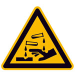 Warnschild Warnung vor ätzenden Stoffen