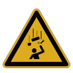 Warnschild Warnung vor herabfallenden Gegenständen