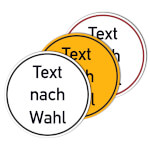 Individuell gefertigtes Aluminiumschild geprägt rund mit Text nach Wahl, max. 2 Zeilen mit jeweils 20 Zeichen