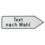 Individuell gefertigter Wegweiser (rechtsweisend) Aluminium, geprägt 0,6 mm, Ecken rund, ohne Bohrung