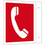 Brandschutzkennzeichnung SafetyMarking Fahnenschild, Symbol: Brandmeldetelefon