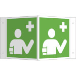Erste-Hilfe-Schild - Winkel - langnachleuchtend Ersthelfer