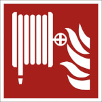 Brandschutzschild Löschschlauch