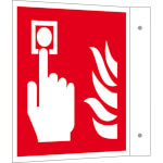 Brandschutzschild PLUS - Fahne - langnachleuchtend + tagesfluoreszierend Brandmelder