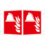 Brandschutzschild - nachleuchtend als Winkelschild, Mittel und Gerät zur Brandbekämpfung