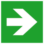 Rettungsschild - nachleuchtend Richtungsangabe rechts/links