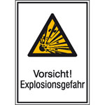 Warn-Kombischild Vorsicht! Explosionsgefahr