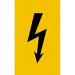 Warnschild Spannungszeichen (schwarzer Blitz)