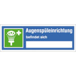 Hinweisschild auf Sicherheitseinrichtung Augenspüleinrichtung befindet sich...