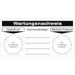 Wartungsnachweis Sachverständiger - Geprüft am - Nächste Prüfung,