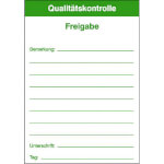 Qualitätskennzeichnungsetiketten Text: Qualitätskontrolle - Freigabe -