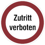 Hinweisschild zur Betriebskennzeichnung Zutritt verboten