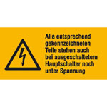 Warn-Kombischild Alle entsprechend gekennzeichneten Teile stehen