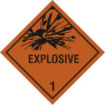 SafetyMarking Gefahrzettel nach ADR Klasse 1, Explosive Stoffe und Gegenstände