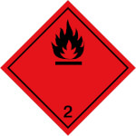 SafetyMarking Gefahrzettel nach ADR Klasse 2.1, Entzündbare Gase