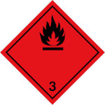 SafetyMarking Gefahrzettel nach ADR Klasse 3, Entzündbare flüssige Stoffe