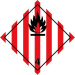 SafetyMarking Gefahrzettel nach ADR Klasse 4.1, Entzündbare, feste Stoffe