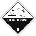 SafetyMarking Gefahrzettel nach ADR Klasse 8, Ätzende Stoffe Corrosive