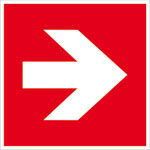 Brandschutz-Zusatzschild Richtungsangabe rechts/links